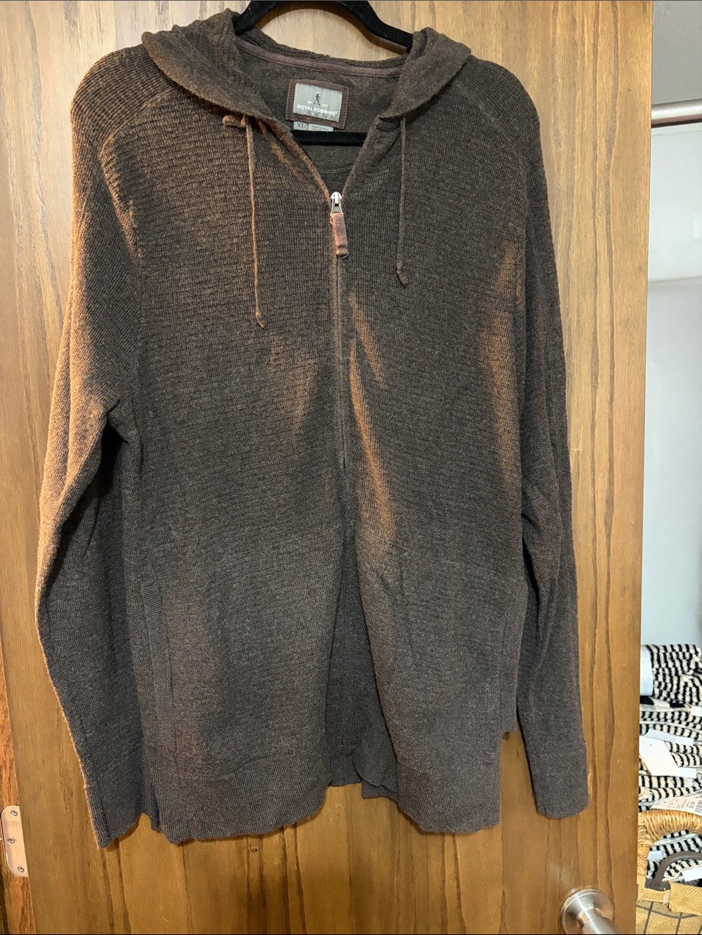 Royal Robbins Men's Brown Hooded Zip Sweater